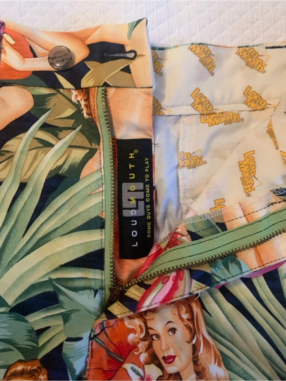 Tropical Pin-Up Floral Print Shorts in Green &  by Loudmouth